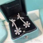 AAA Replica Tiffany And Co Paper Flowers Diamond Earrings - 925 Silver
